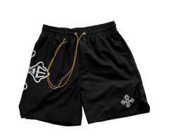 RHUDE Black Geometric Racing Shorts