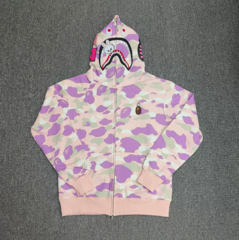 BAPE Lavender Pink Shark Camo Hoodie