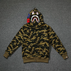 BAPE Green Shark Camo Zip Hoodie