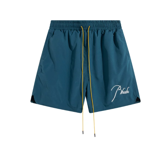RHUDE Teal Lightweight Nylon Logo Shorts