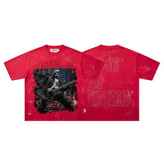 BKYS Skull Guitar Player Rhinestone Tee