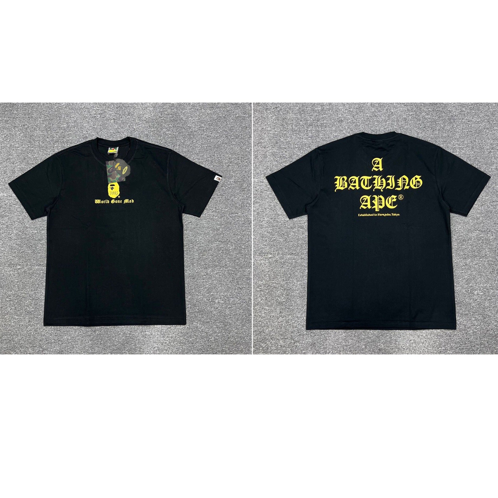 Foreign Trade APE Ape Man Trendy Brand Heavy duty Round Neck Printed Men's and Women's Same Style Loose Short Sleeve T-shirt Amazon Wholesale (1)