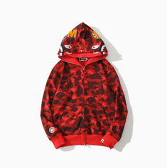 BAPE Scarlet Shark Camo Zip Hoodie