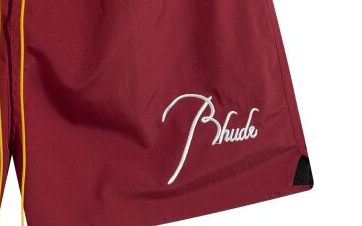 RHUDE Burgundy Lightweight Nylon Logo Shorts