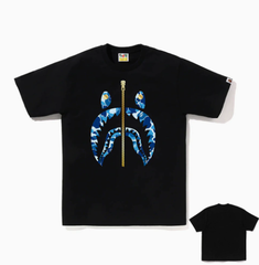 BAPE Blue ABC Camo Shark Zipper T-Shirt