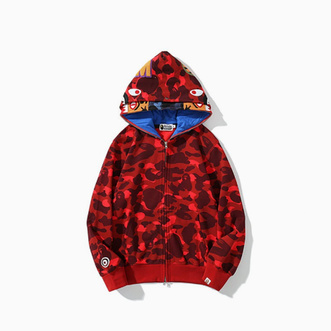 BAPE Crimson Shark Camo Full-Zip Hoodie
