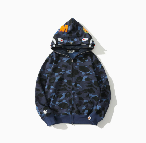 BAPE Azure Shark Camo Zip Hoodie