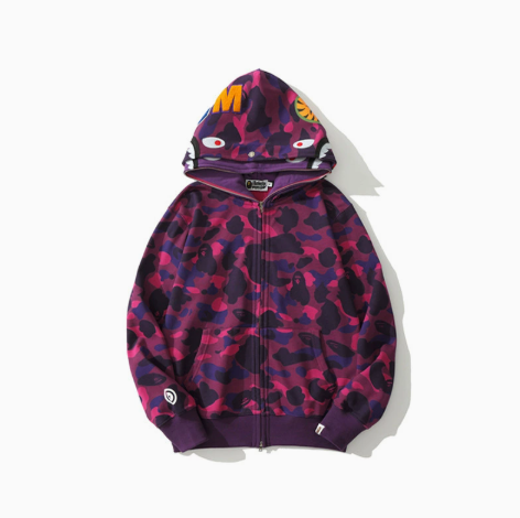 BAPE Violet Shark Camo Zip Hoodie