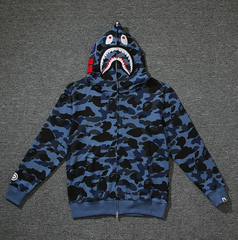 BAPE Blue Shark Camo Zip Hoodie