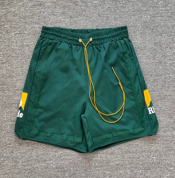 RHUDE Green Racing Logo Utility Shorts