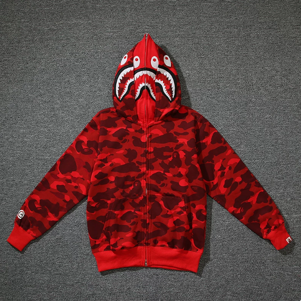 BAPE Crimson Shark Camo Full-Zip Hoodie
