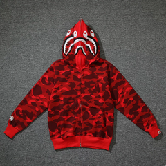 BAPE Crimson Shark Camo Full-Zip Hoodie