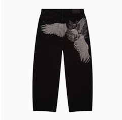 Derschutze Fallen Angel Wing Back Embroidered Jeans