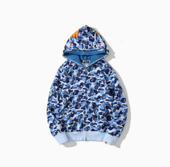 BAPE Cobalt Shark Camo Zip Hoodie