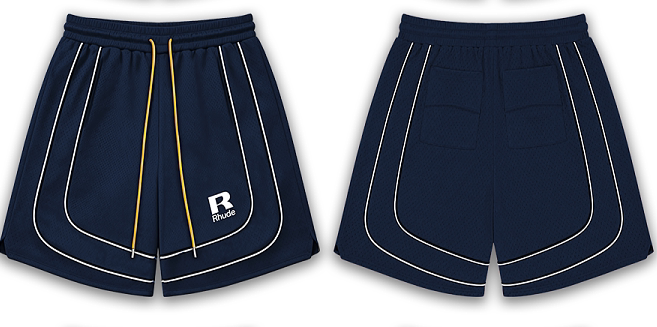 RHUDE Navy Court Mesh Athletic Shorts