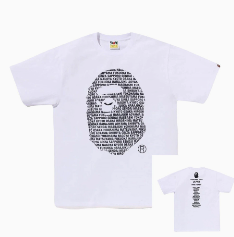 BAPE City Name Collage Ape Head T-Shirt