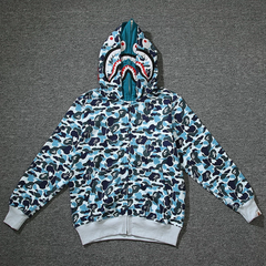 BAPE Ice Blue Shark Camo Hoodie