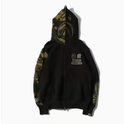 BAPE x UNDEFEATED Camo Shark Zip Hoodie