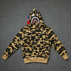BAPE Yellow Shark Camo Full-Zip Hoodie