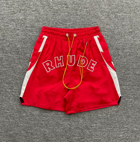 RHUDE Red Racing Typography Shorts
