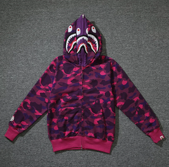 BAPE Plum Shark Camo Zip Hoodie