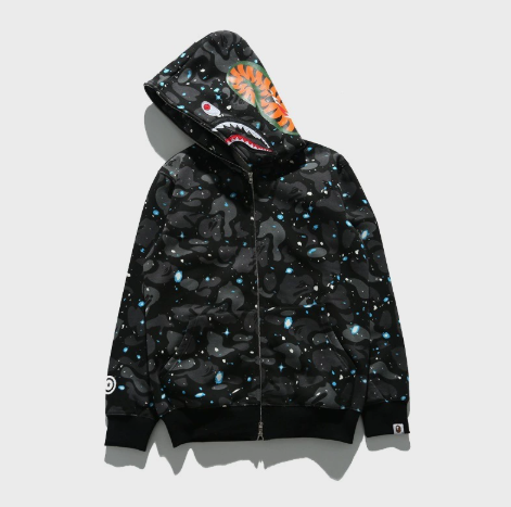 BAPE Midnight Shark Camo Zip Hoodie