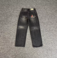 Derschutze Koi Pond Embroidered Vintage Jeans