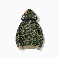 BAPE Military Shark Camo Zip Hoodie