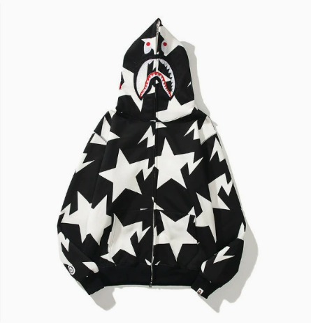 BAPE Star Print Shark Zip Hoodie