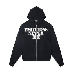 EMOTION Never Die Graphic Zip Up Hoodie